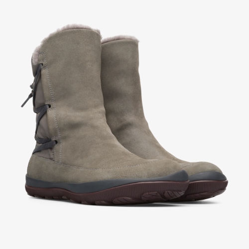 Camper Peu Pista Down Boots Grey - Womens Singapore OLWCTR-971